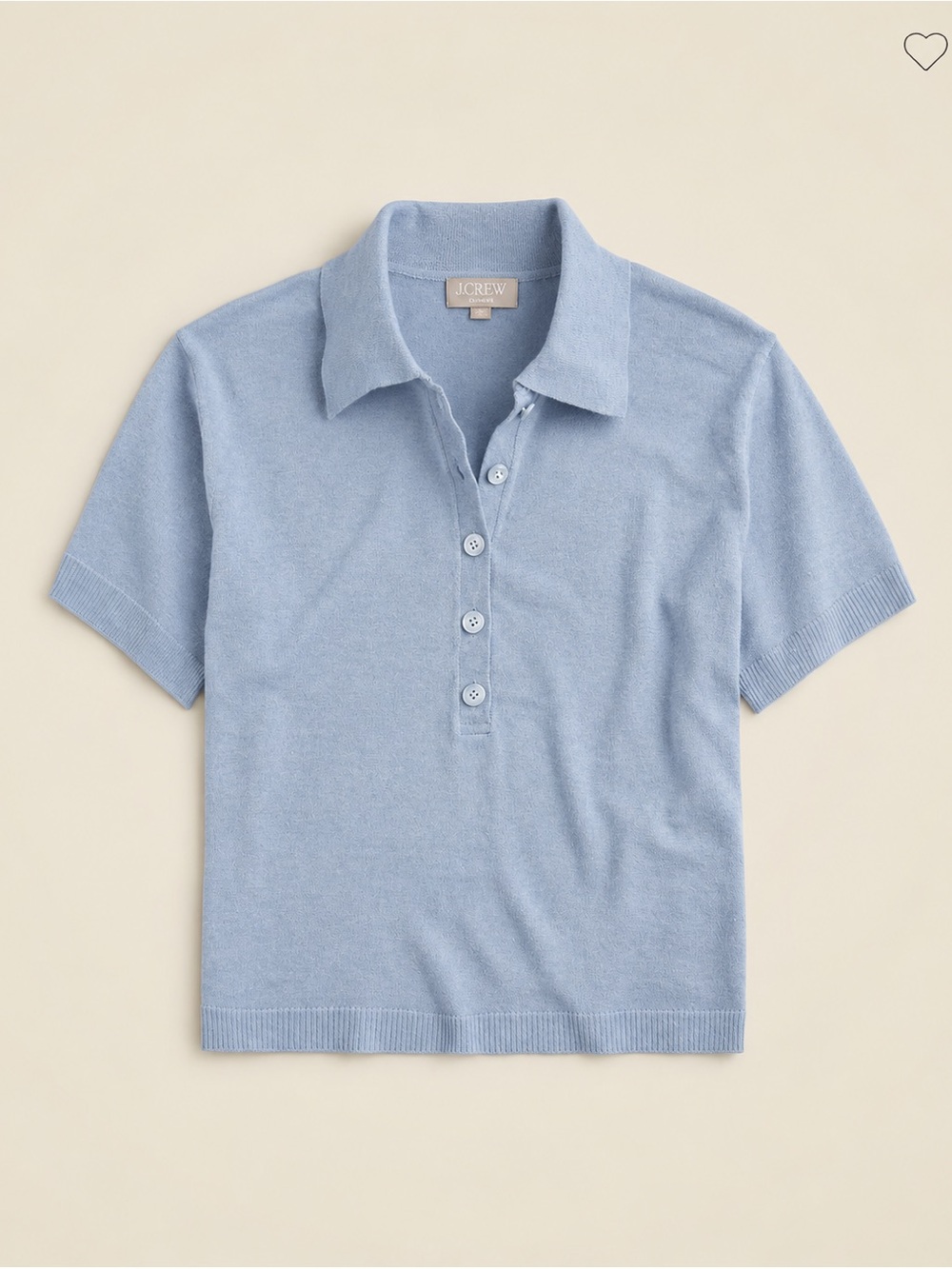 J. Crew Featherweight cashmere short-sleeve sweater-polo • size small • CJ403